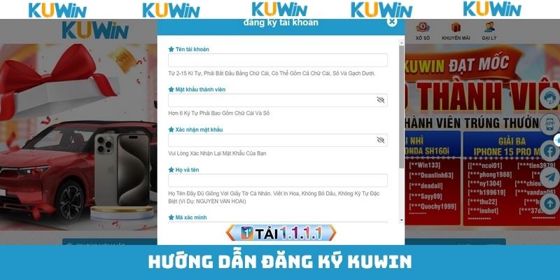 Hướng dẫn thao tác đăng ký tài khoản KUwin dễ dàng Hướng dẫn thao tác đăng ký tài khoản KUwin dễ dàng